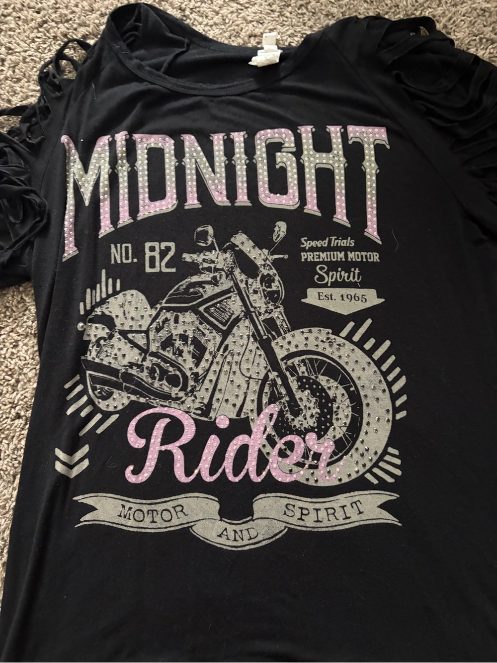 Black "Midnight Rider" Graphic Tee - Casual Men's Shirt